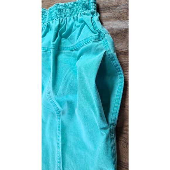 VTG 80's THAT'S ME! Women's Turquoise Pants SZ 7/8 USA High Waist Seamed Tapered - Picture 8 of 11
